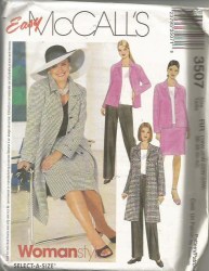 3507  UNLINED COAT,JACKET,KNIT TOP,BOTTOMS PATTERN 18W-32W 2 SZ